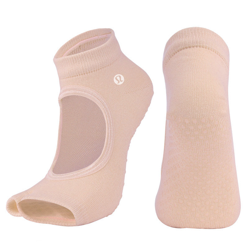 Lulu New Cotton Non-Slip Open Toe Yoga Socks