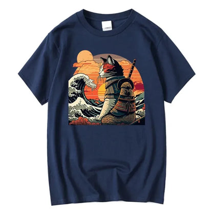 XIN YI Men's Premium 100% Cotton Anime Cat T-Shirt