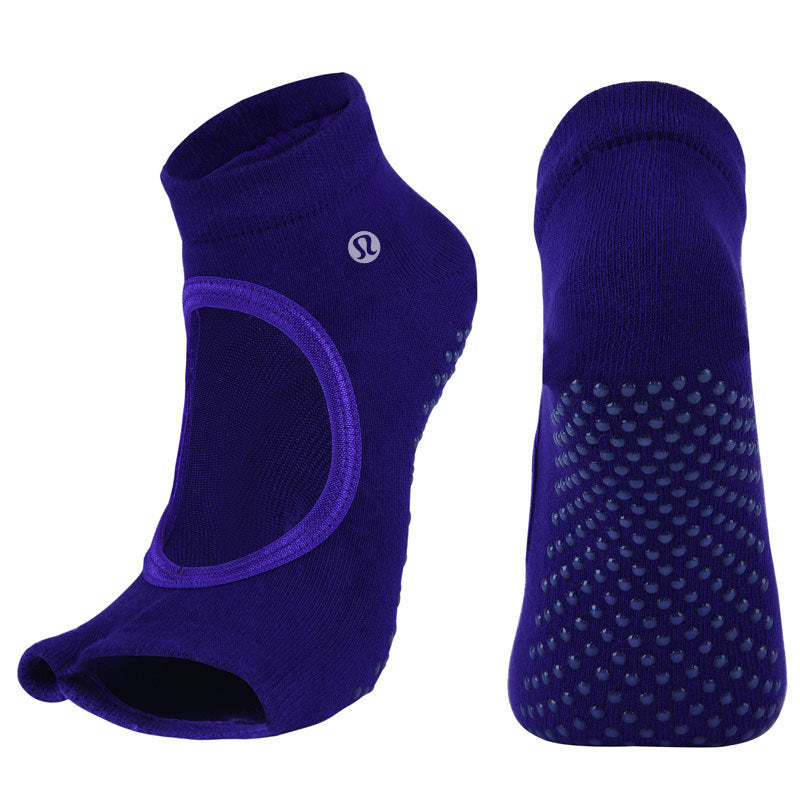 Lulu New Cotton Non-Slip Open Toe Yoga Socks
