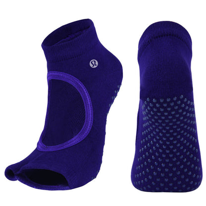 Lulu New Cotton Non-Slip Open Toe Yoga Socks