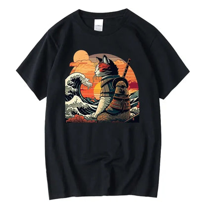XIN YI Men's Premium 100% Cotton Anime Cat T-Shirt
