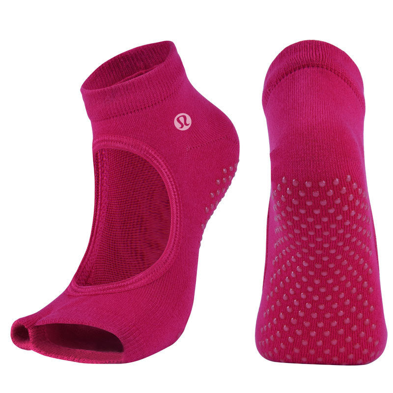 Lulu New Cotton Non-Slip Open Toe Yoga Socks