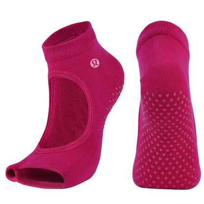 Lulu New Cotton Non-Slip Open Toe Yoga Socks