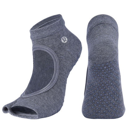 Lulu New Cotton Non-Slip Open Toe Yoga Socks