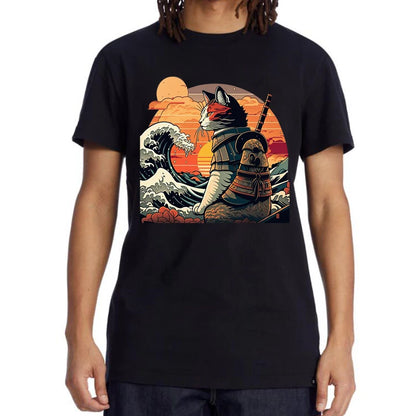 XIN YI Men's Premium 100% Cotton Anime Cat T-Shirt