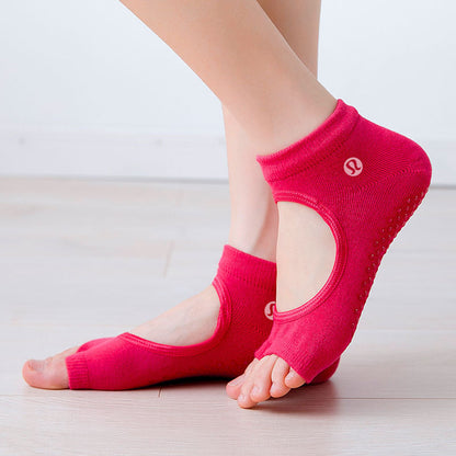 Lulu New Cotton Non-Slip Open Toe Yoga Socks