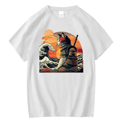 XIN YI Men's Premium 100% Cotton Anime Cat T-Shirt