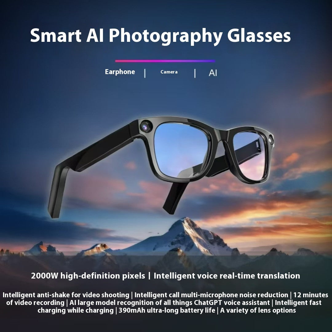 AI Smart Glasses with HD Camera & Anti-Shake
