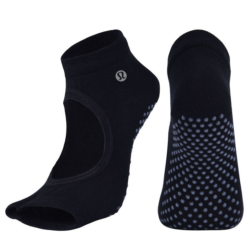 Lulu New Cotton Non-Slip Open Toe Yoga Socks