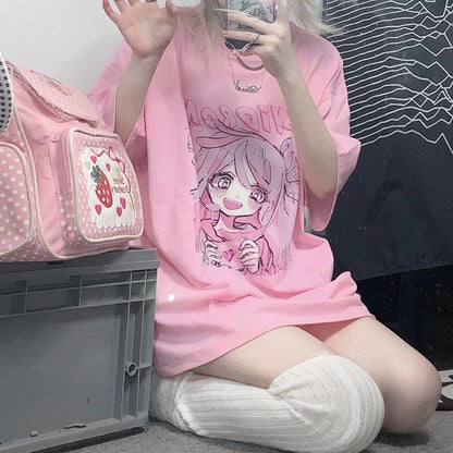 Y2K Anime Kawaii Oversized Casual Summer T-Shirt