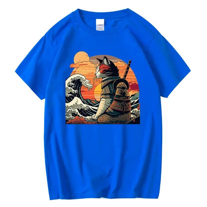 XIN YI Men's Premium 100% Cotton Anime Cat T-Shirt