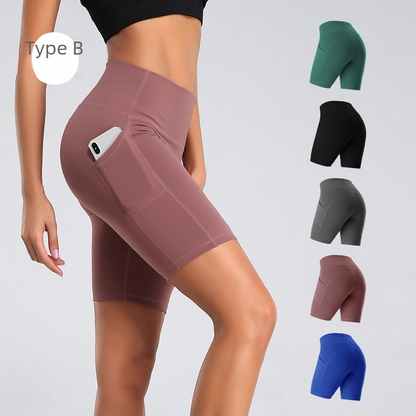 High-Waist Pocketed Yoga Shorts - Lulu Style